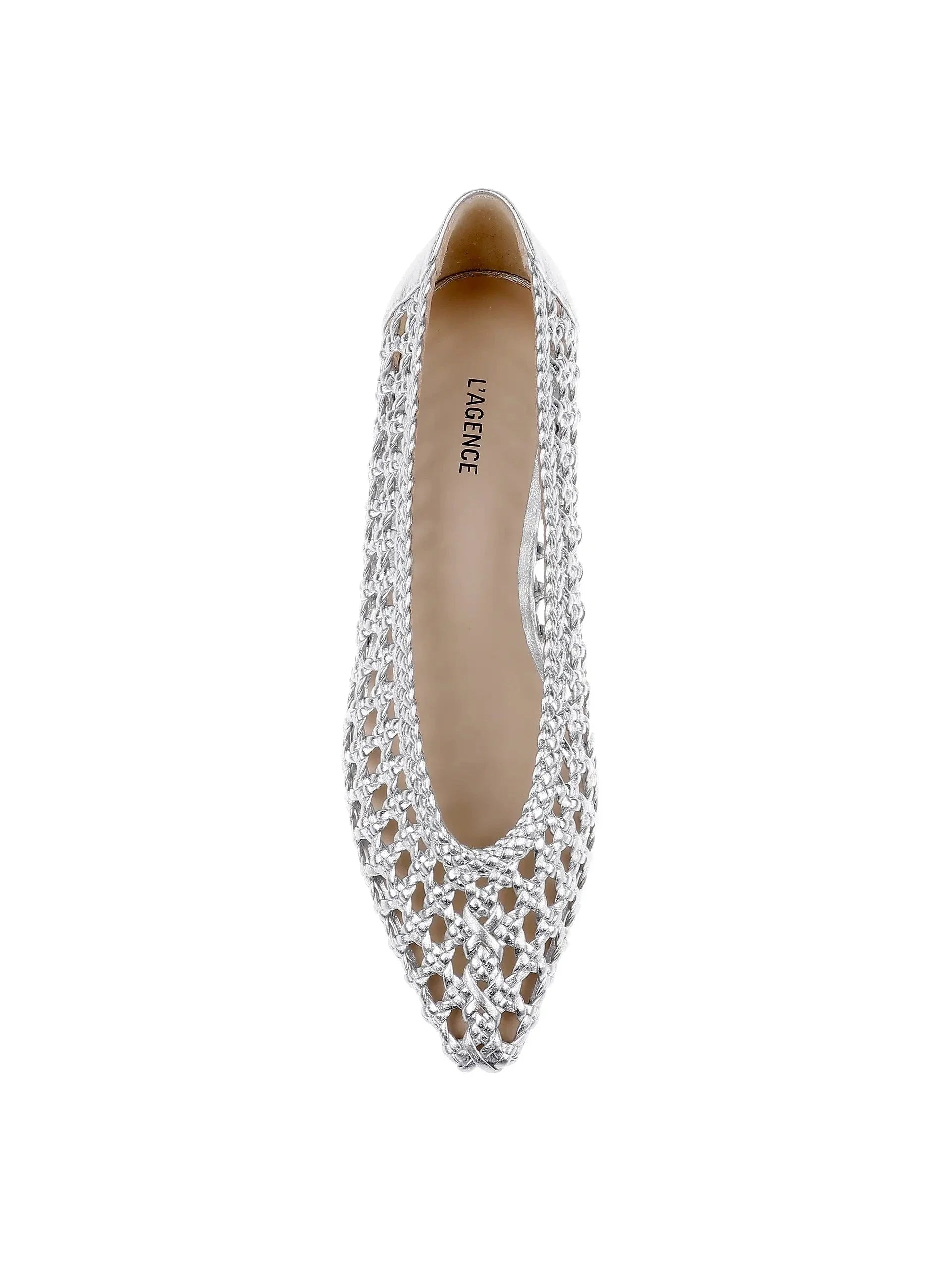 Alsace Ballet Flat Silver Leather