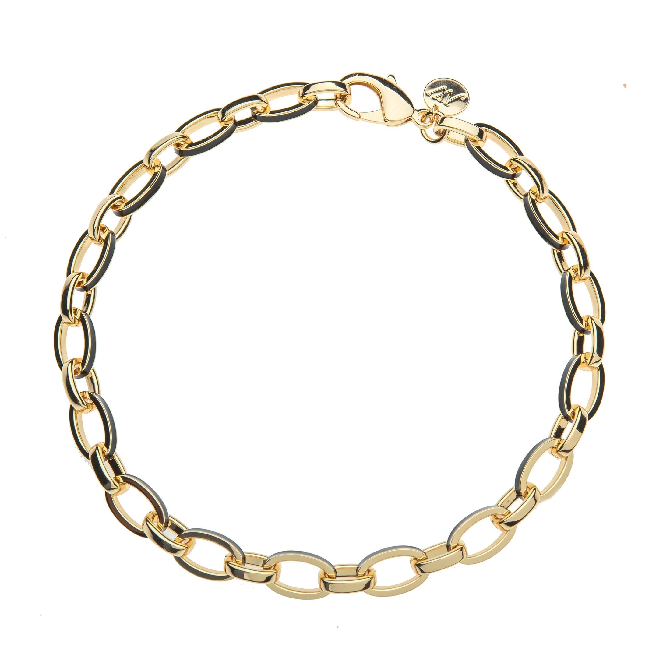 Long And Short Of It Chunky Chain Black Enamel