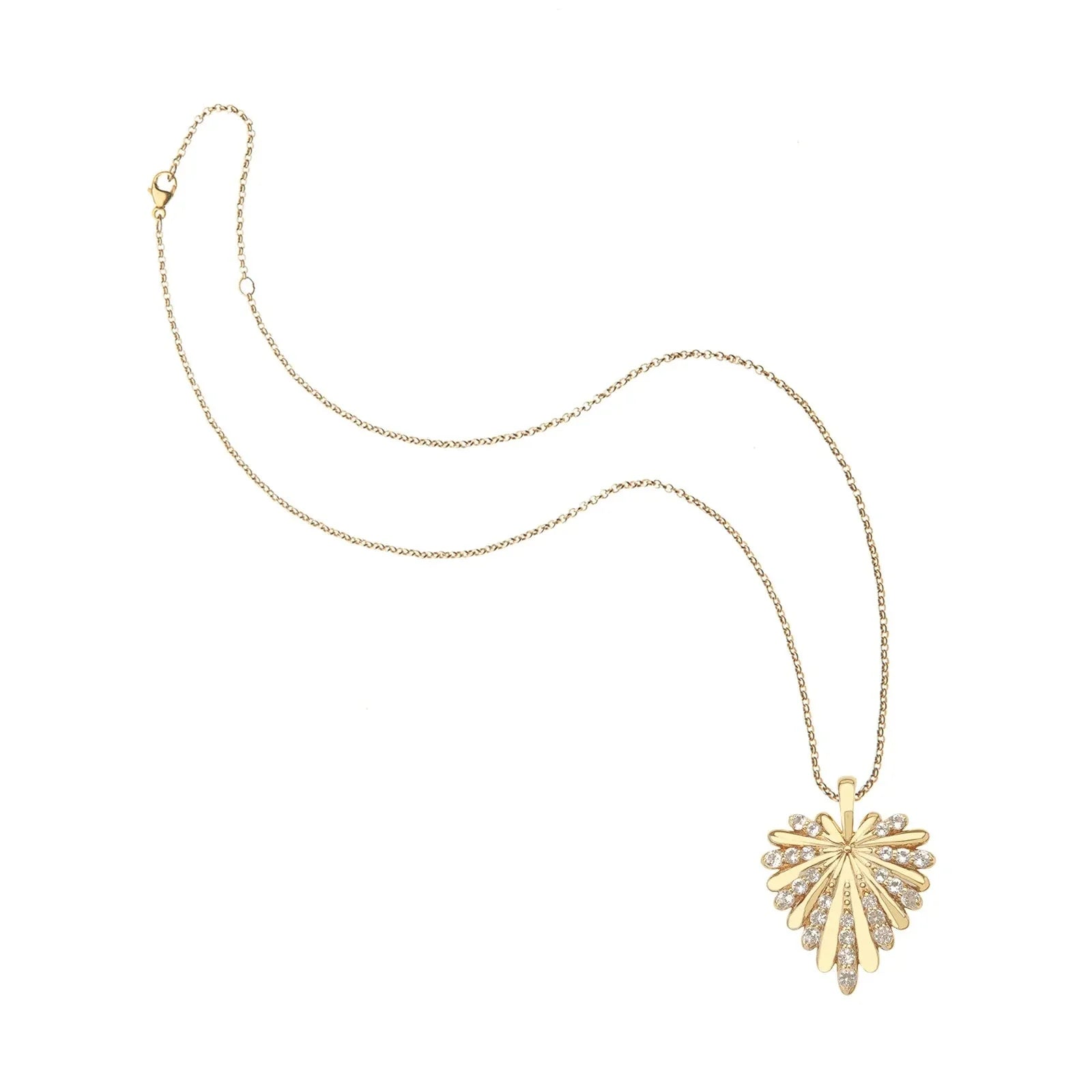 Love Petite Embellished Full Heart Pendant 16-18" Classic Rolo