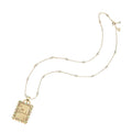 Lucky Queen of Clubs Card Pendant 16-18" Written in the Stars Chain (White)