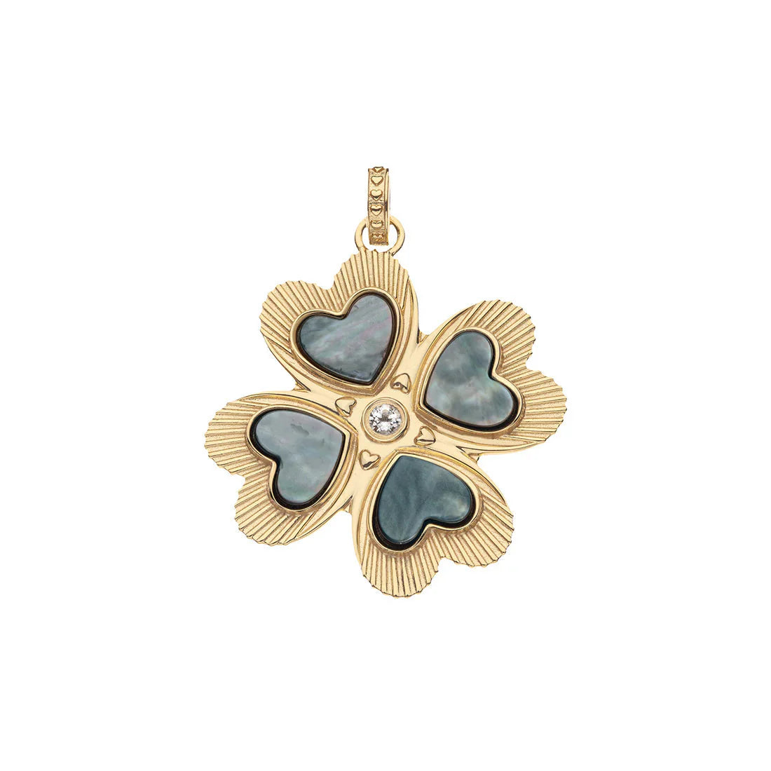 Lucky In Love Clover Black Mother Of Pearl 18" Drawn Link