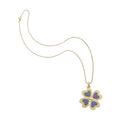 Lucky In Love Clover Pendant Lapis 16-18" Classic Rolo