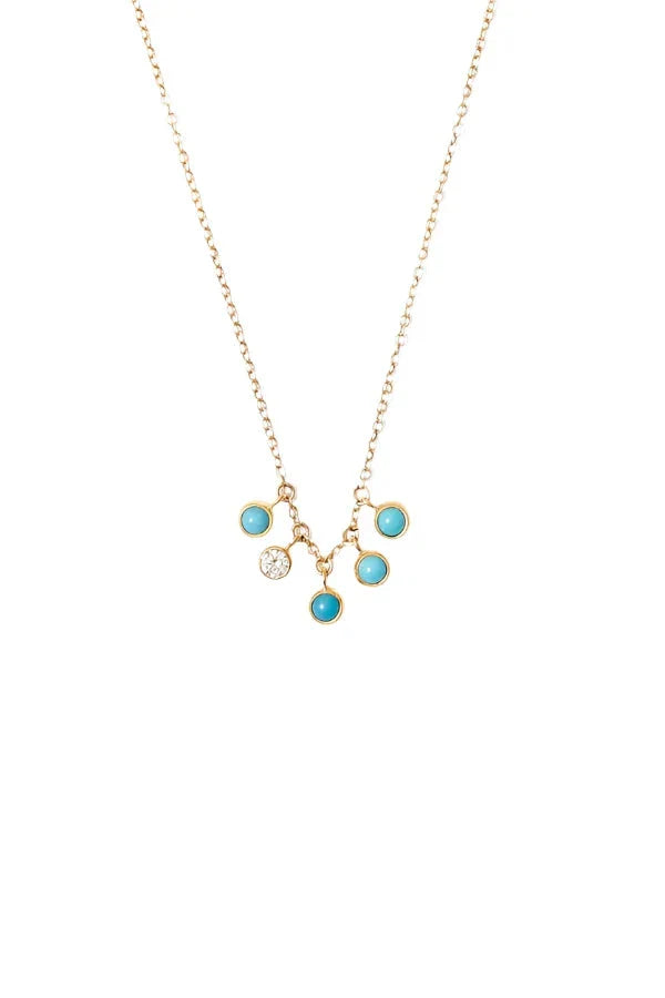 Delilah Charm Necklace Turquoise Mix