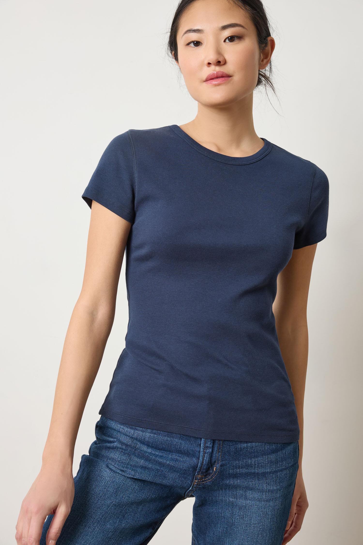 Short Sleeve Crew Dark Navy