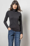 Long Sleeve Turtleneck Tee Black