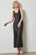 Satin Bias Maxi Dress Black
