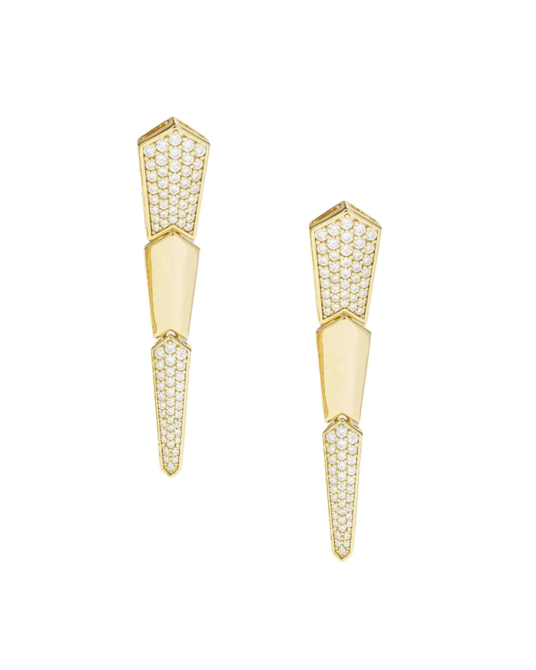 Pavé XL Serpent Drop Earrings Gold