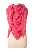 Pop Pom Triangle Wrap Rhubarb