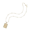 Protect Queen of Spades Card Pendant 16-18" Written in the Stars Chain (White)