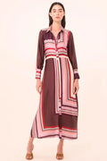 Herminia Dress Chocolate Geo Stripe