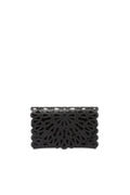 McCall Laser Cut Leather Clutch Black