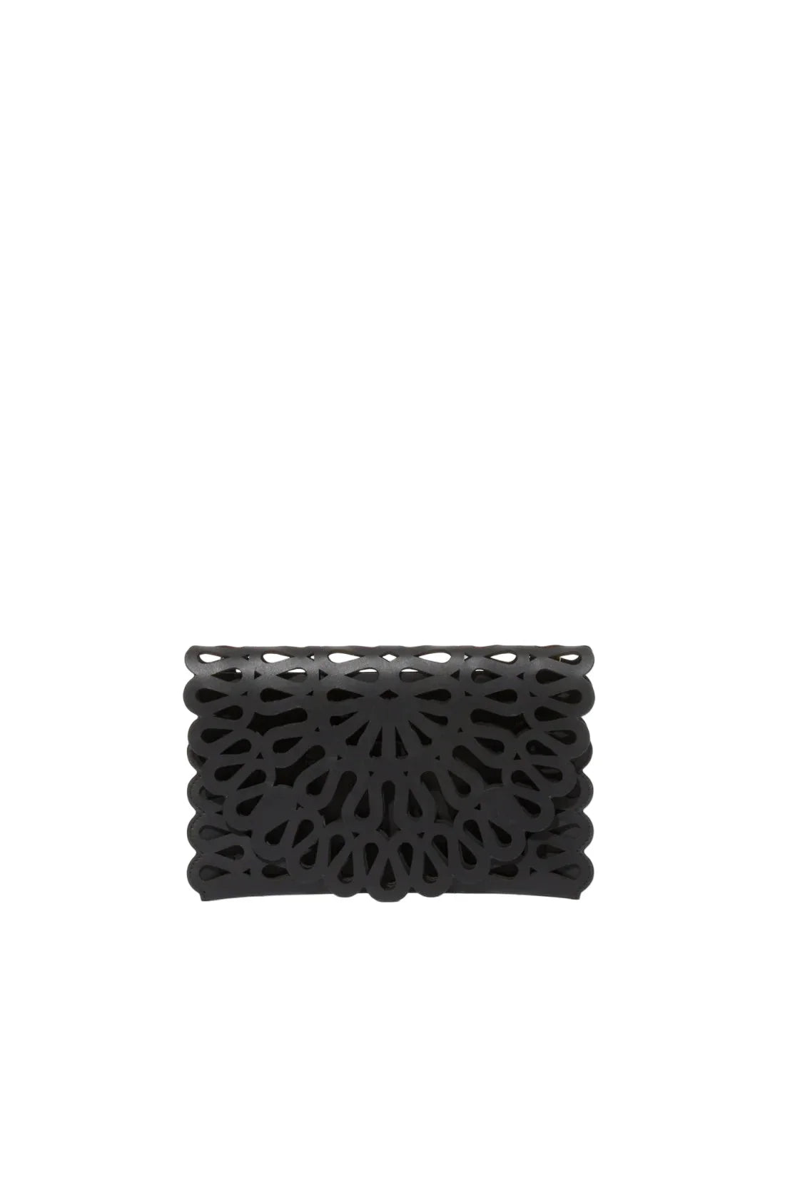 McCall Laser Cut Leather Clutch Black