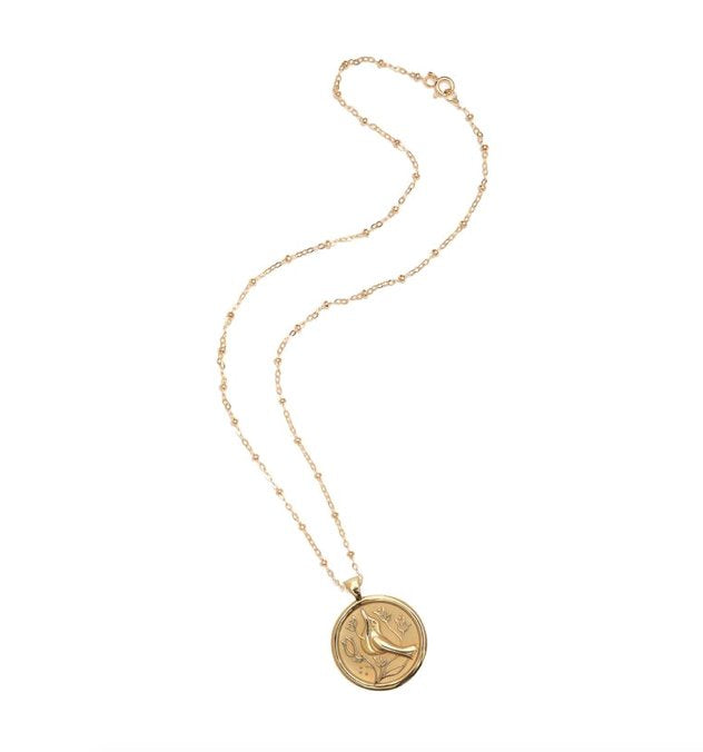 Peace Small Pendant Coin  16"-18" Satellite Chain
