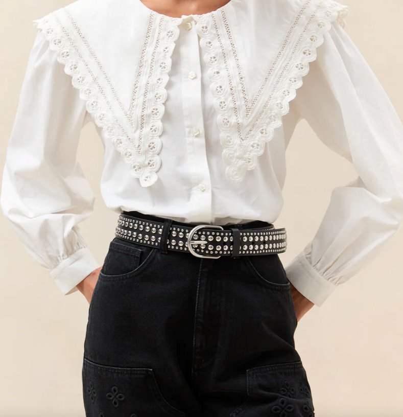 Isaac Studded Belt Black/Silver