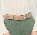 Isaac Studded Belt Honey/Silver