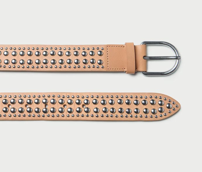 Isaac Studded Belt Honey/Silver
