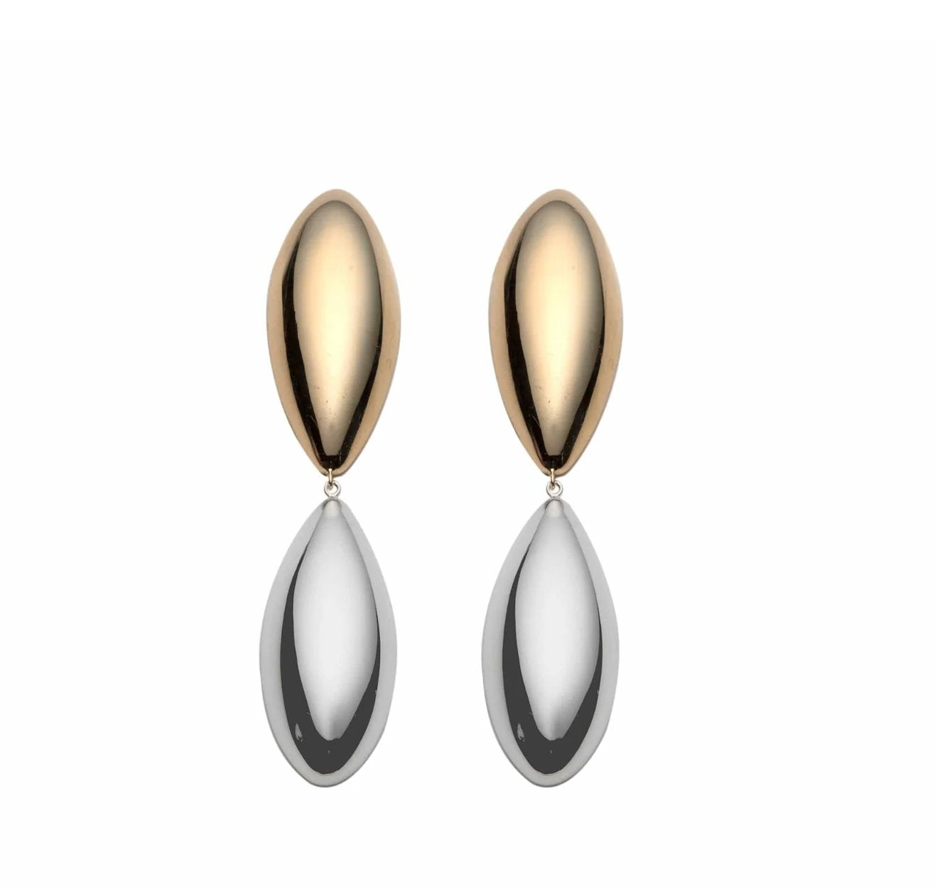 Delaina 1.5" Two Tone Earrings