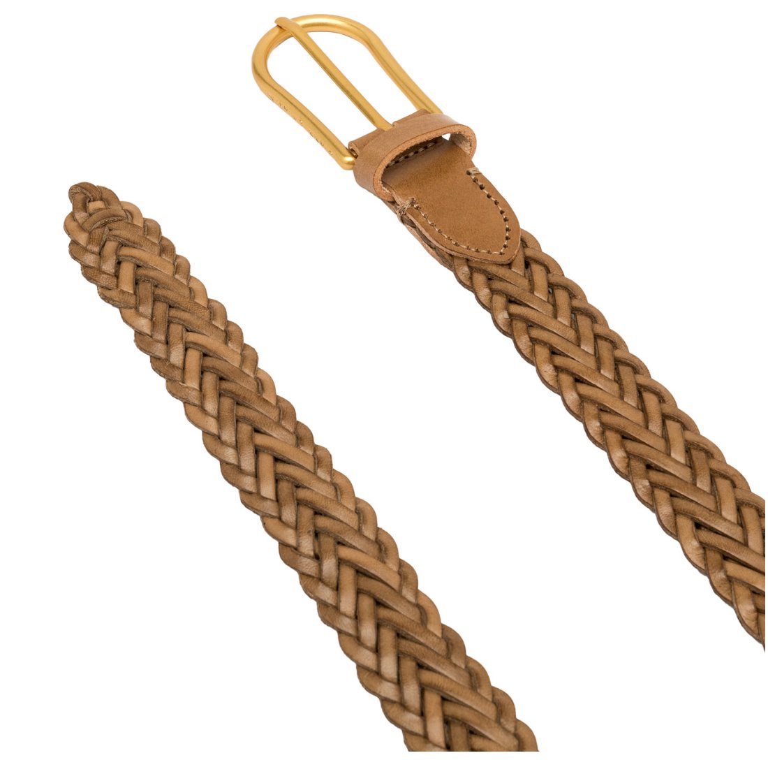 Braided Leather Belt Cuoio