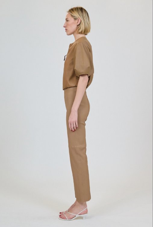 Austin Short Sleeve Zip Up Jacket Taupe