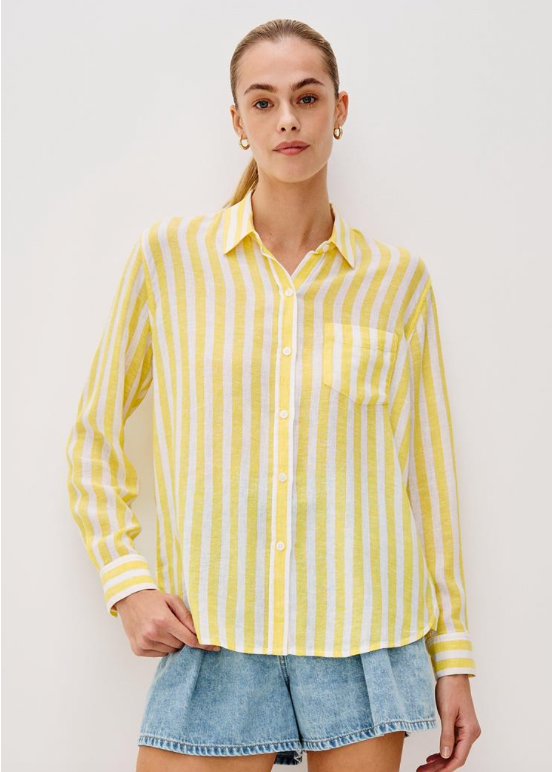 Charli Button-Down Daffodil Stripe