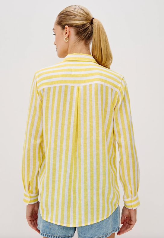 Charli Button-Down Daffodil Stripe