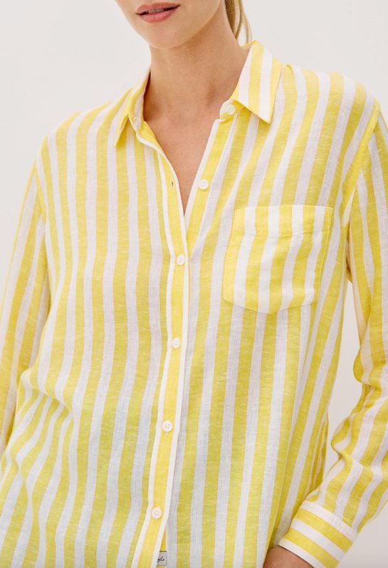 Charli Button-Down Daffodil Stripe