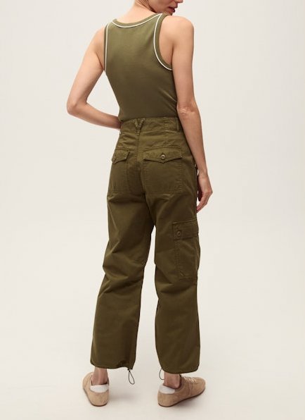 Birke Tank with Contrast Piping Stone Army