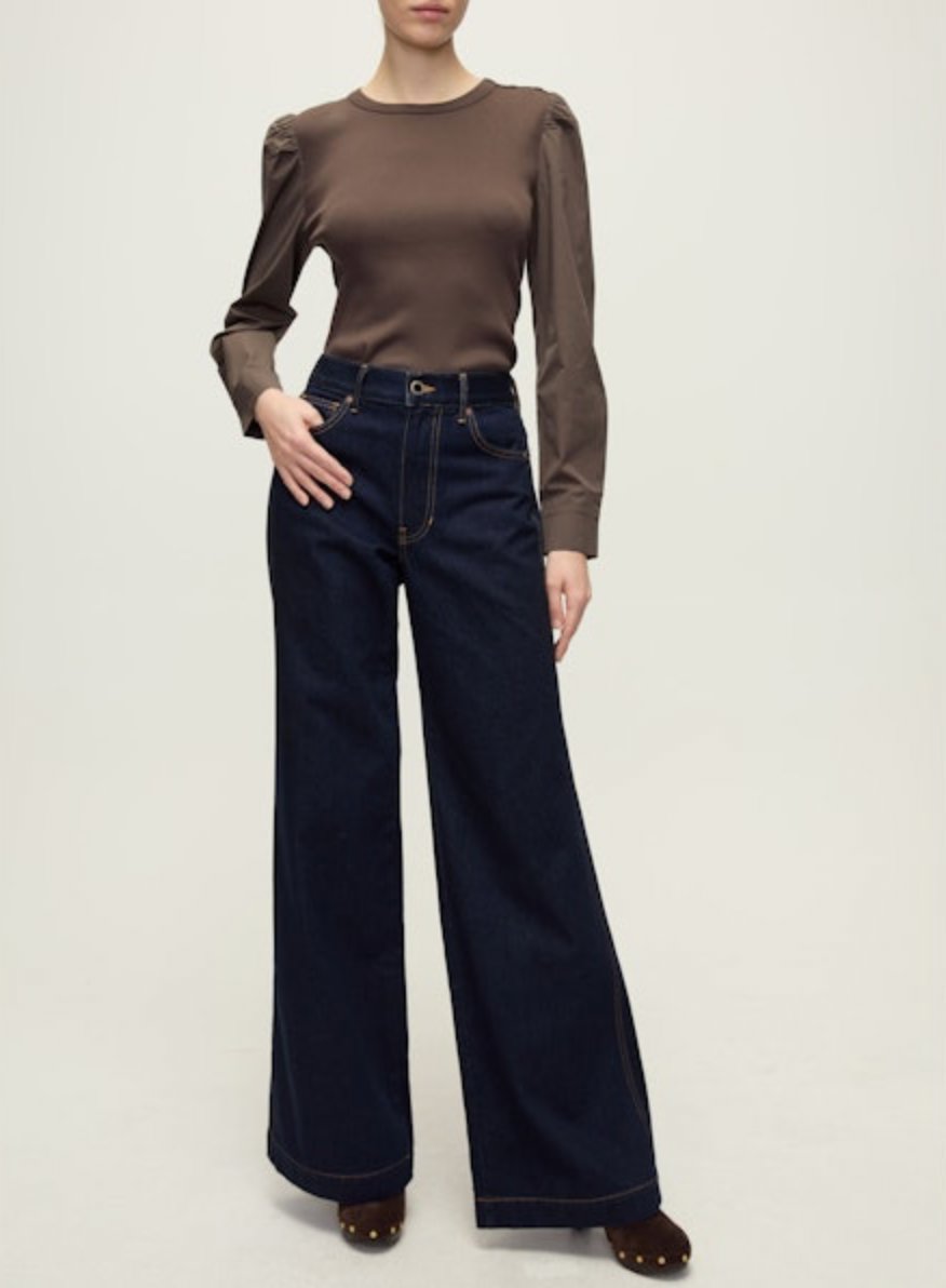 Fersia Mixed Media Tee Dark Umber