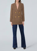 Riva Knit Double Breasted Blazer Hot Fudge/Cinnamon Swirl