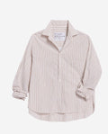 Silvio Untuckable Button Up Shirt Camel/Cream Stripe