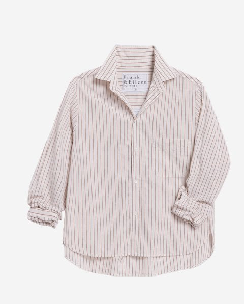 Silvio Untuckable Button Up Shirt Camel/Cream Stripe