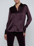 Divya Silk Shirt Dark Malbec