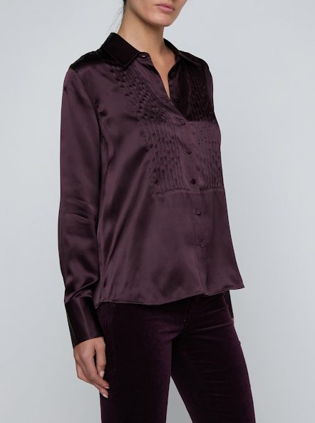 Divya Silk Shirt Dark Malbec