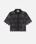 The Deco Eyelet Top Black