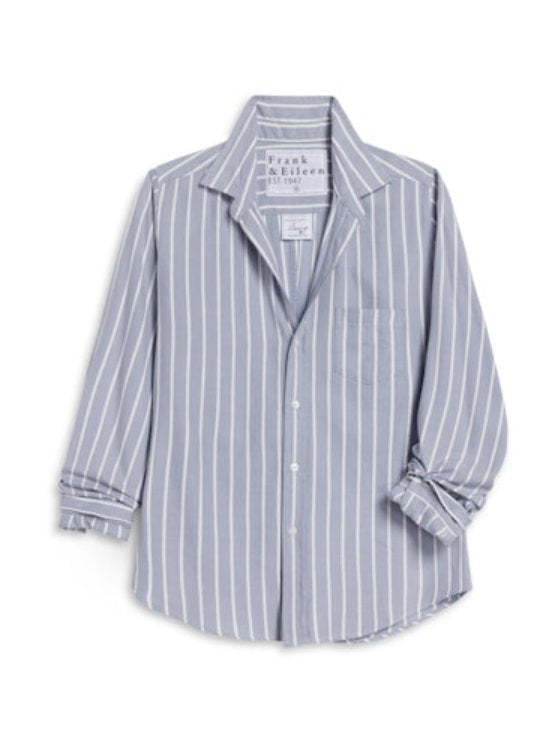 Barry Tailored Button Up Shirt Wide Blue Stripes