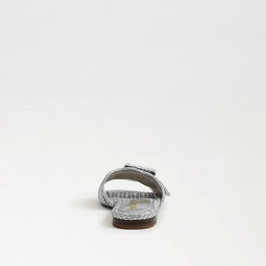 Bambi Slide Sandal Soft Silver Raffia