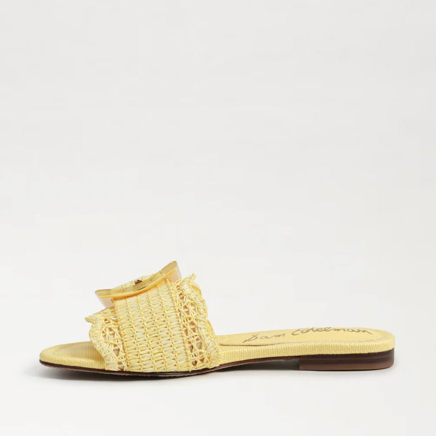Bambi Slide Sandal Buttercup Yellow Raffia