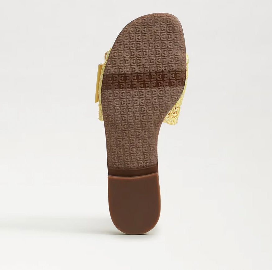 Bambi Slide Sandal Buttercup Yellow Raffia