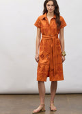 Eva Belted Midi Shirtdress Dress Burnt Sienna
