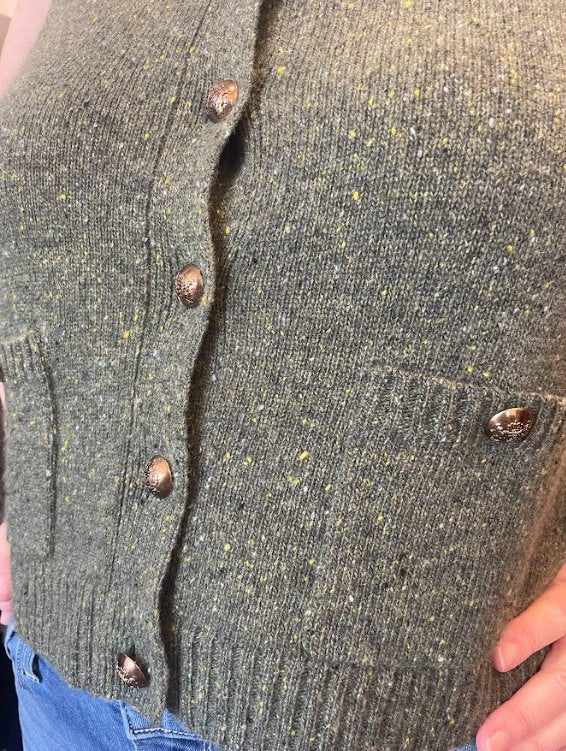 Button Front Vest with Pockets Marsh