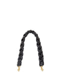 Braided Leather Shoulder Strap Black