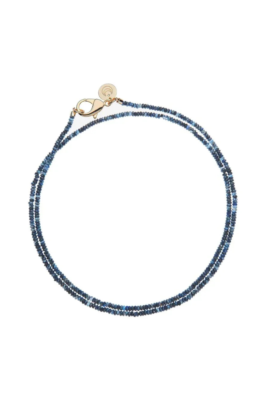 Diamond Cut Double Wrap Beaded Necklace Kyanite