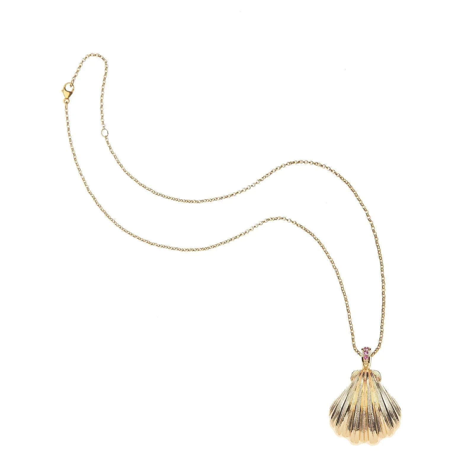 Strong Sea Breeze Clamshell Pendant 16-18" Classic Rolo