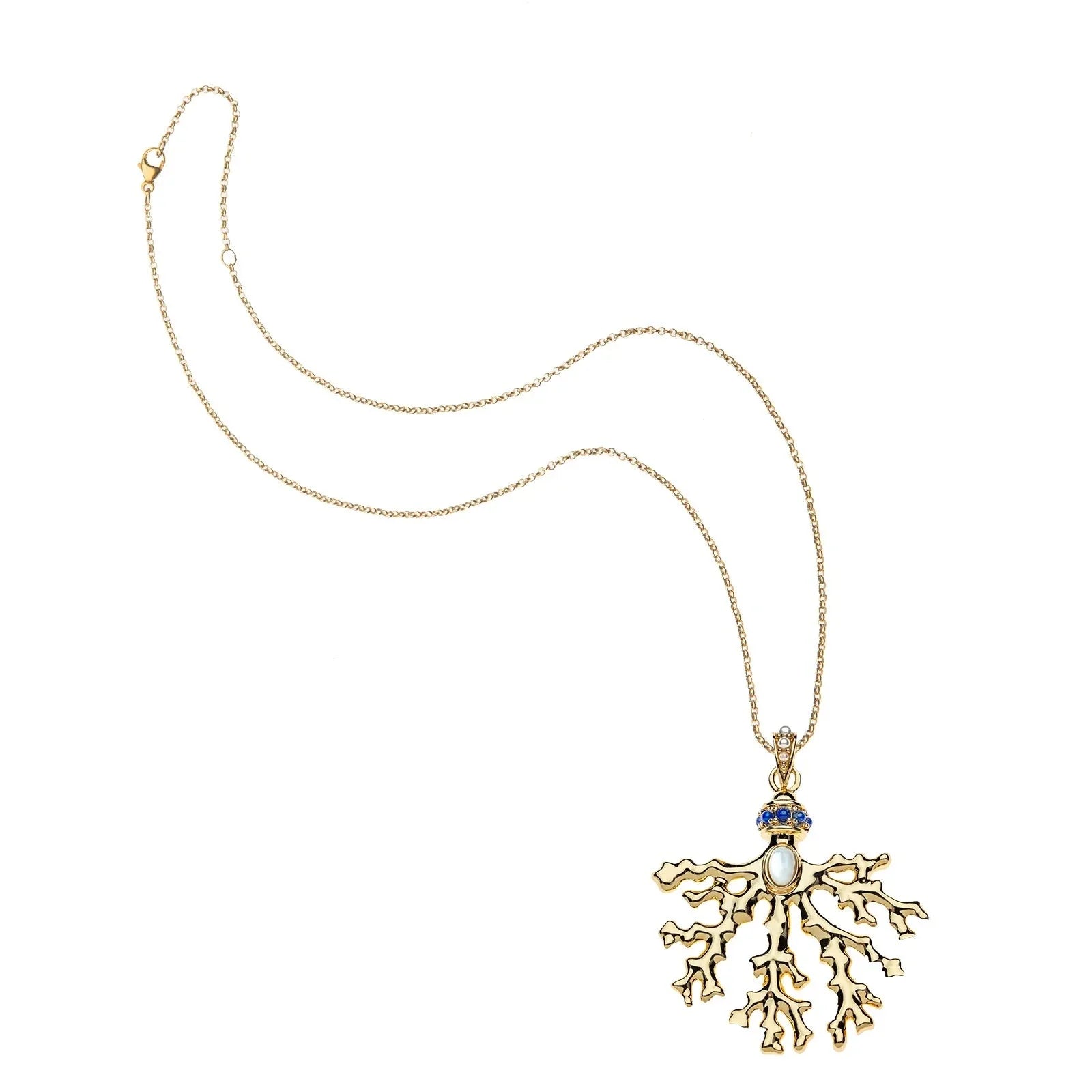 Strong Embellished Coral Pendant 16-18" Classic Rolo