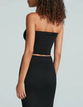 Tube Knit Tube Top Black
