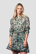 The Jenica Dress Green Leopard
