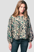 The Logan Shirt Green Leopard