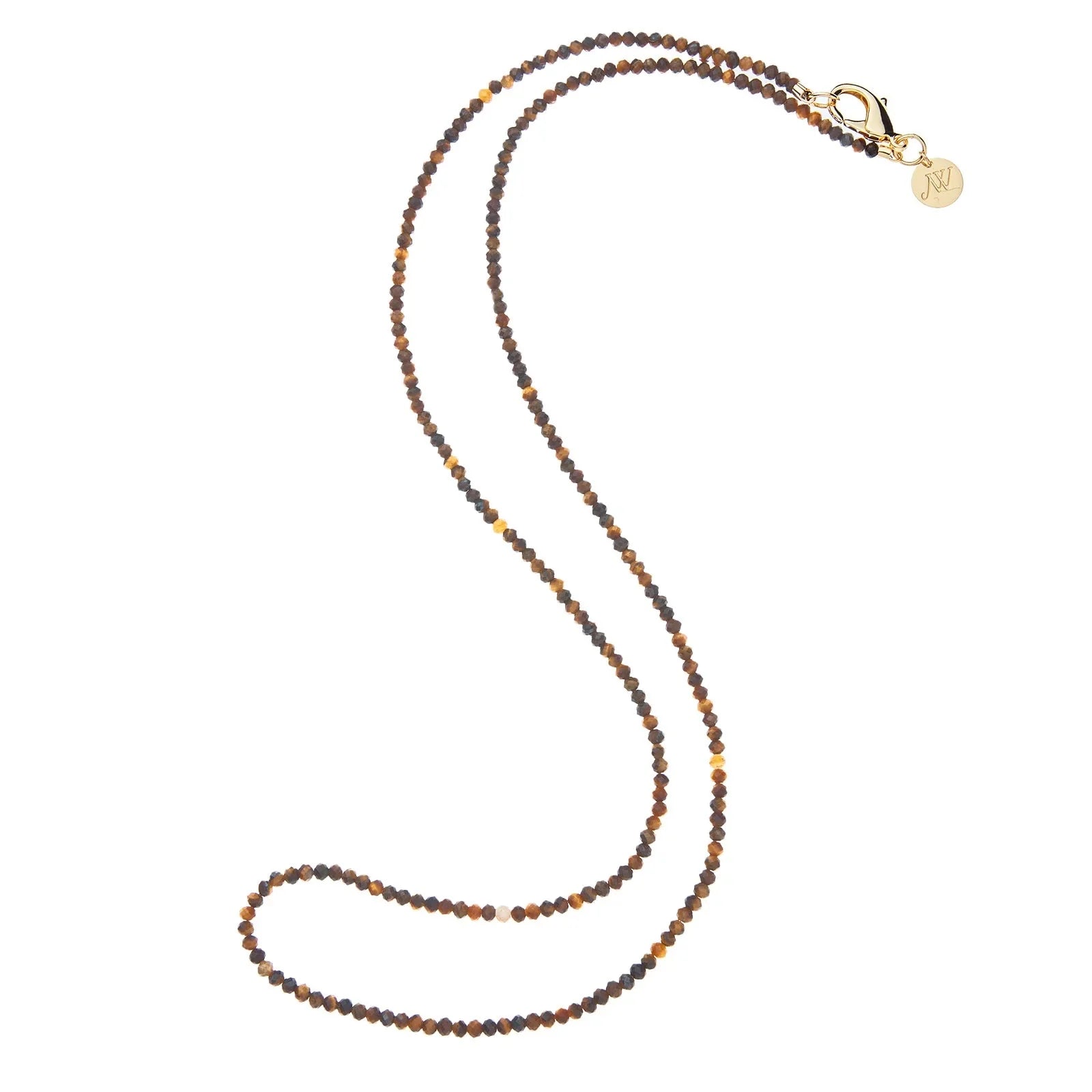 Double Wrap Diamond Cut Beaded Necklace Tiger's Eye