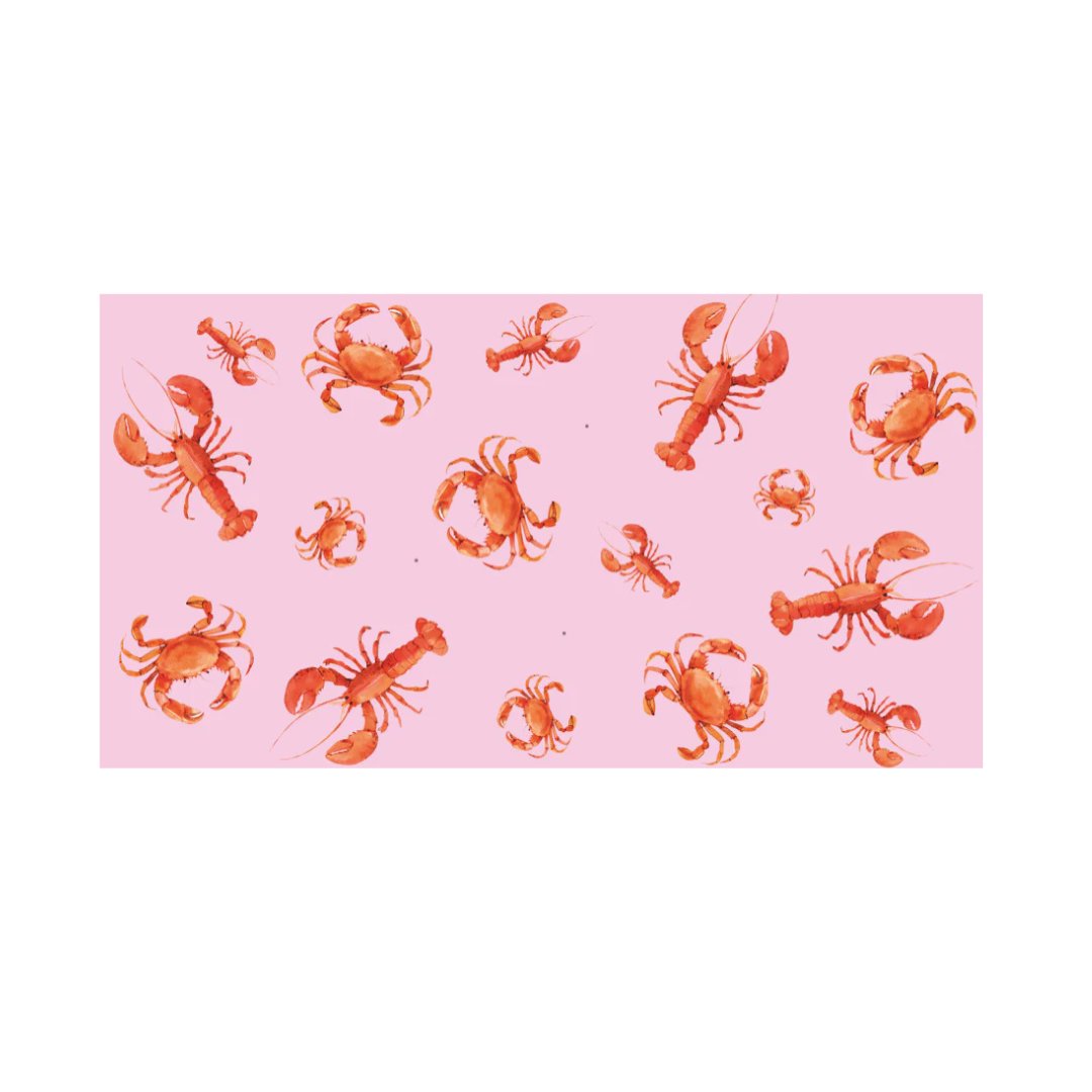Crab & Lobster Cashmere Scarf Rose