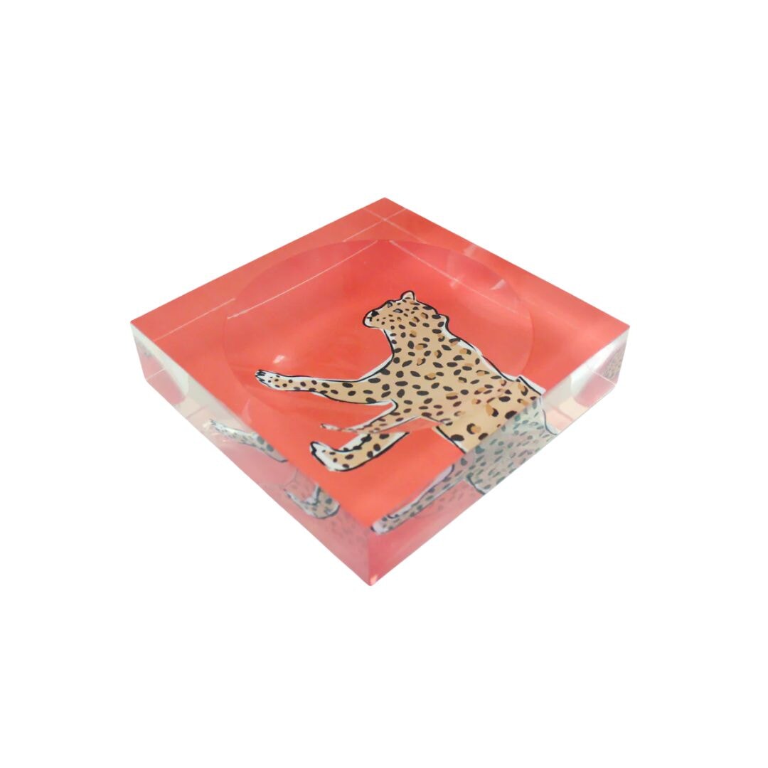 Leopard Catchall Tray Coral